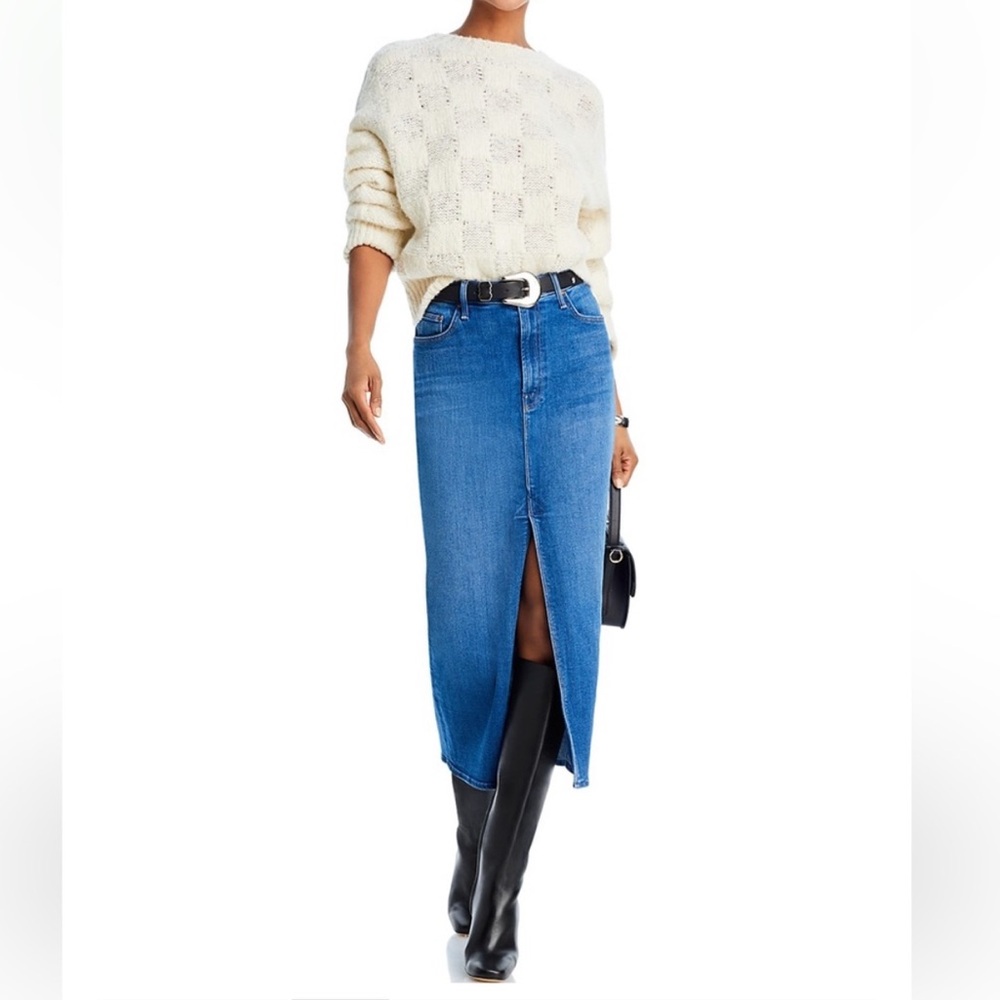 MOTHER Pencil Pusher Denim Midi Skirt - 27